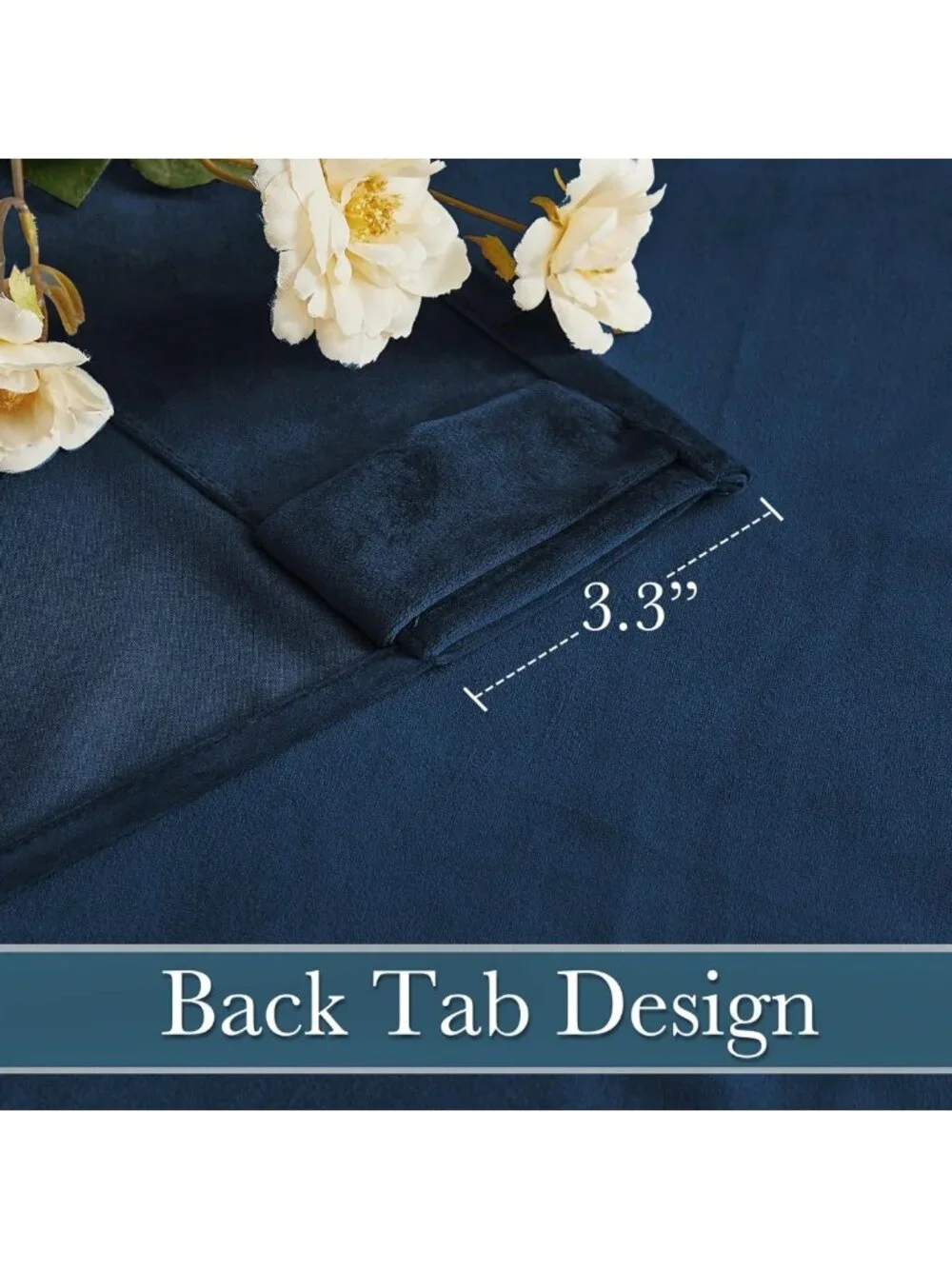 Luxury Navy Blue Velvet Blackout Curtains 96